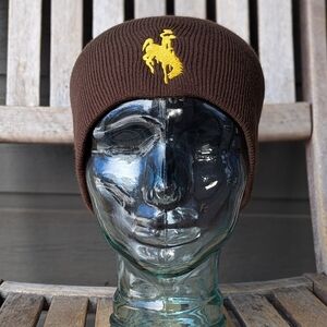 NWOT University of Wyoming Cowboys Brown Ribbed Knit Hat Beanie Toque Unisex